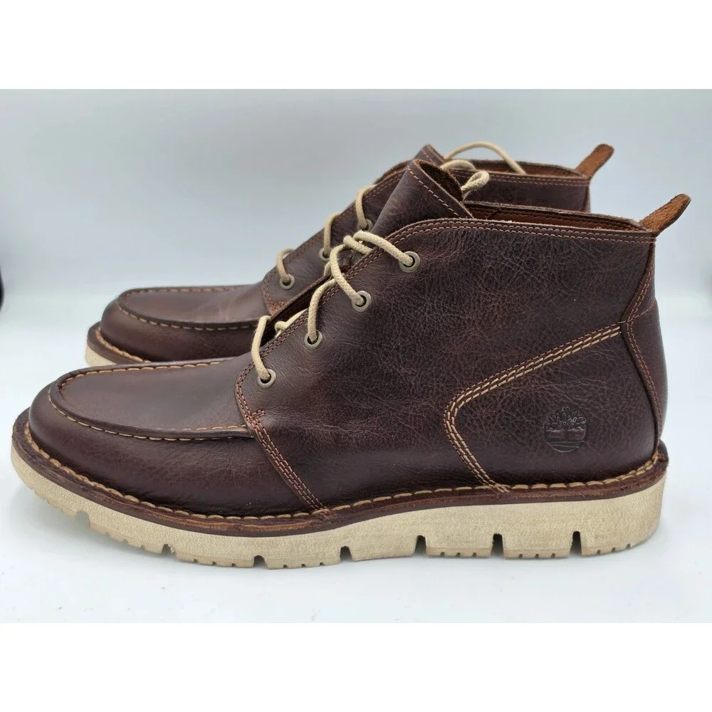 Timberland Mens Westmore Moc-Toe Chukka Leather Boots Brown Tortoise Shell Sz 12